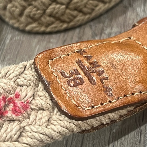 Kahala Torino Size 38 Stretch Knit Woven Made in Italy Khaki Belt - Picture 6 of 13